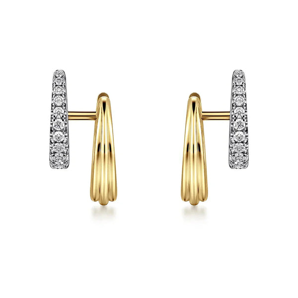 Two-Tone Diamond Hoop with Full Pavé And Band Set