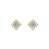 Raised-Edge Clover Diamond Studs with Centered Sparkle