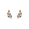 Couture Botanical Foliage Lab Grown Sapphire Stud Earrings