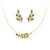 Couture Botanical Foliage Lab Grown Emerald Necklace And Earring Set