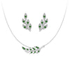 Couture Botanical Foliage Lab Grown Emerald Necklace And Earring Set