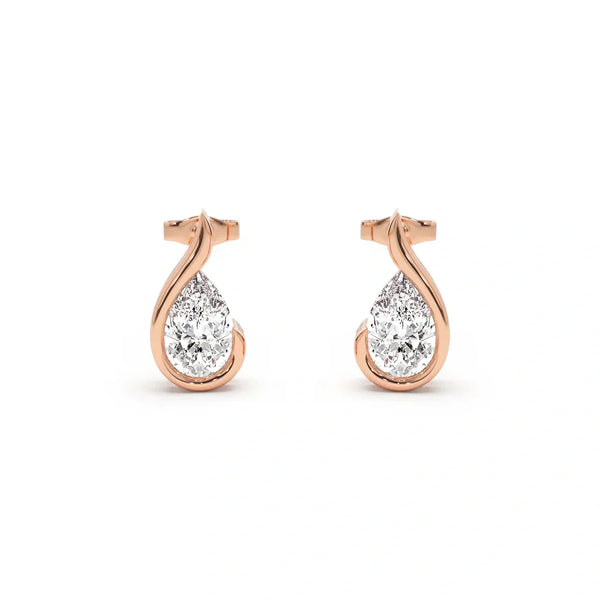 Liquid Curve Teardrop Lab Grown Diamond Studs