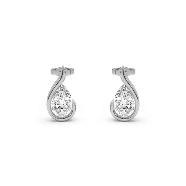 Liquid Curve Teardrop Lab Grown Diamond Studs