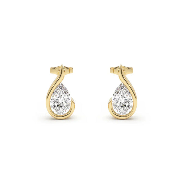 Liquid Curve Teardrop Lab Grown Diamond Studs