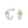 Two-Tone Semi Hoop Eearrings with Band Set