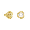 Freshwater Pearl Stud Earrings with Diamond Floral Halo