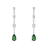 Tiered Diamond Cascade Stud Earrings with Trembling Lab Emerald Drop