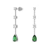 Tiered Diamond Cascade Stud Earrings with Trembling Lab Emerald Drop