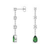 Tiered Diamond Cascade Stud Earrings with Trembling Lab Emerald Drop