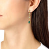 Tiered Diamond Cascade Stud Earrings with Trembling Lab Emerald Drop