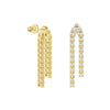 Parallel Diamond Chain Earrings with Architectural Drops