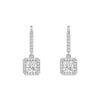 Framed Solitaire Princess Cut Moissanite Drop Earrings