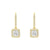 Framed Solitaire Princess Cut Moissanite Drop Earrings