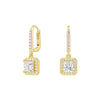 Framed Solitaire Princess Cut Moissanite Drop Earrings
