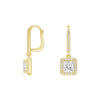 Framed Solitaire Princess Cut Moissanite Drop Earrings