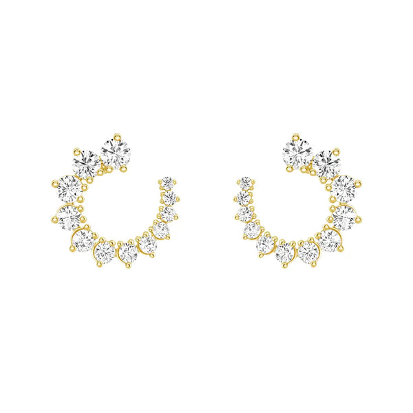 Asymmetrical Constellations Scattered Diamond Stud Earrings