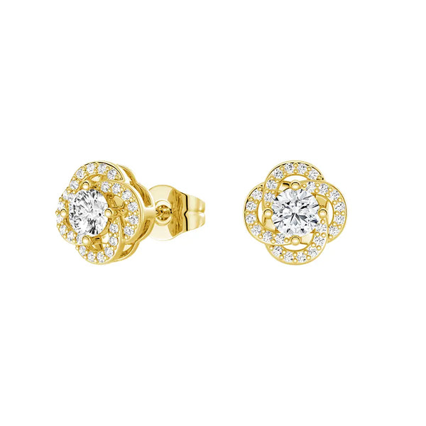 Radiating Sunburst Moissanite Stud Earrings