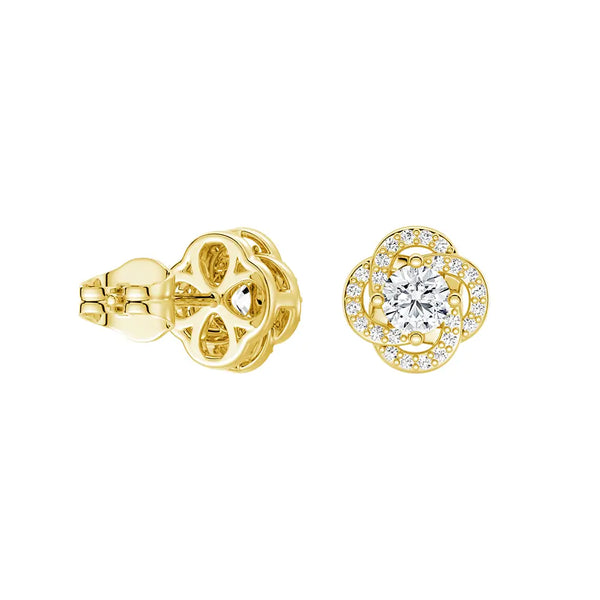 Radiating Sunburst Moissanite Stud Earrings