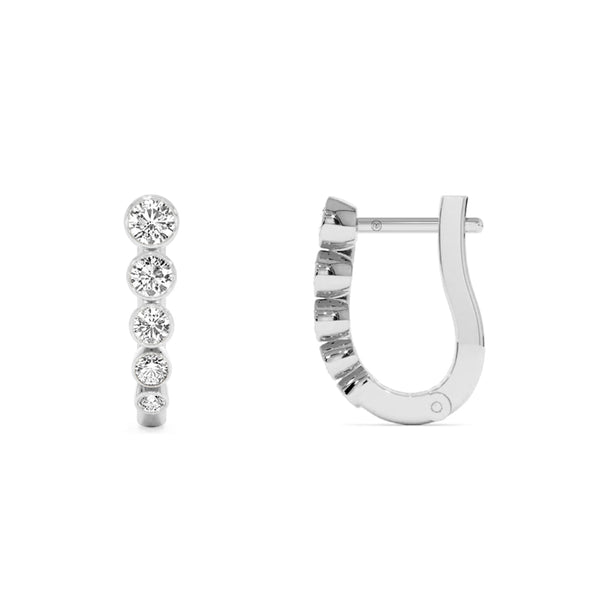 Graduated Moissanite Huggie Hoop Earrings