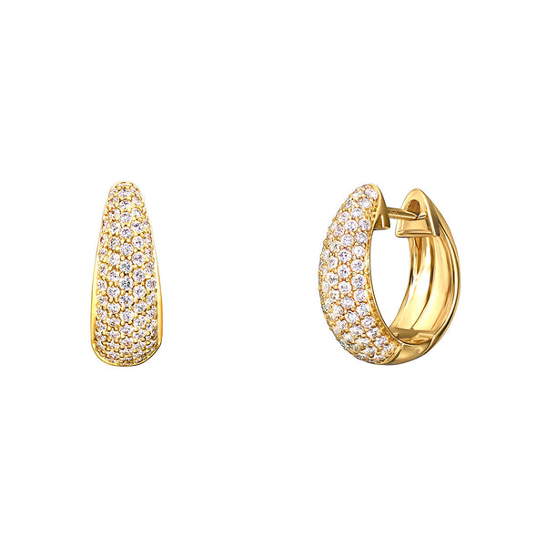 Bold Pave Moissanite Huggie Hoop Earrings