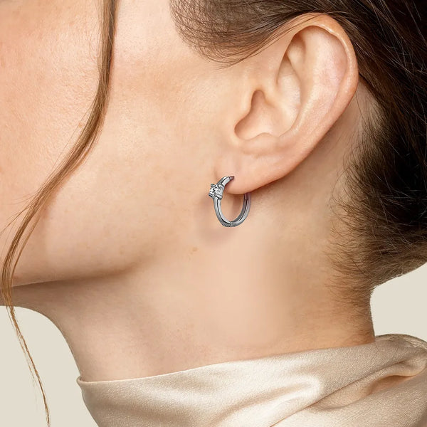 Moissanite Huggie Hoop Earrings