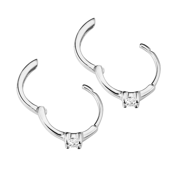 Moissanite Huggie Hoop Earrings