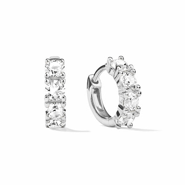 Half Eternity Moissanite Huggie Hoop Earrings