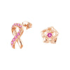 “Ribbon & Rose” Breast Cancer Awareness Mismatched Earrings