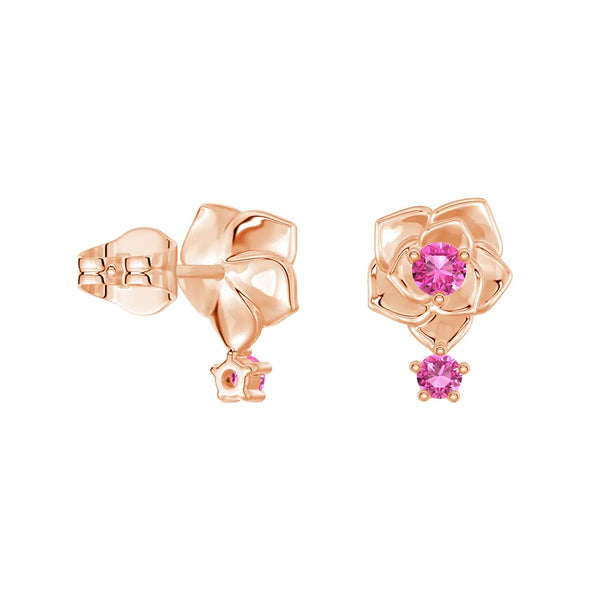 "Blossom of Hope" Breast Cancer Awareness Rose Earrings