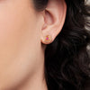 "Radiant Hope" Rose Stud Earrings with Pink Sapphire