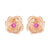 "Radiant Hope" Rose Stud Earrings with Pink Sapphire