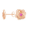 "Radiant Hope" Rose Stud Earrings with Pink Sapphire