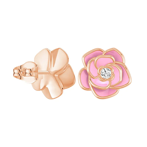 “Blossom of Compassion” Breast Cancer Awareness Stud Earrings