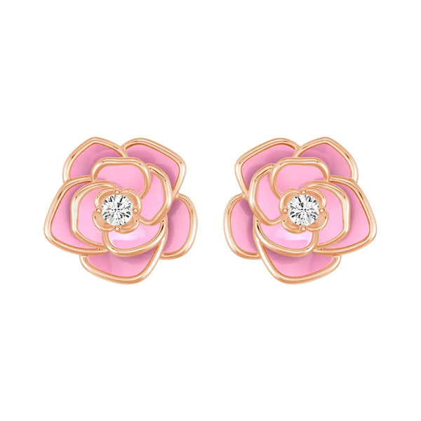 “Blossom of Compassion” Breast Cancer Awareness Stud Earrings