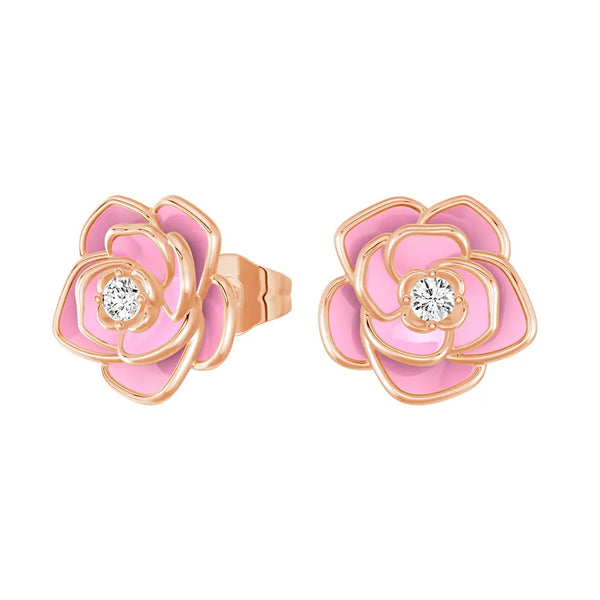 “Blossom of Compassion” Breast Cancer Awareness Stud Earrings