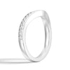 V Curved Moissanite Wedding Band with Pavé Setting