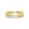 Modern Edge Twisted Rope Crisscross Diamond Ring