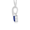 1 CT. Heart Shaped Sapphire Ribbon Pendant with Diamond