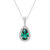1 CT. Pear Shaped Emerald Pendant with Pavé Diamond Halo
