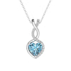 1.05 CT. Aquamarine Infinity Heart Pendant with Diamonds