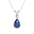 1.7 CT. Pear Blue Sapphire Solitaire Pendant with White Sapphire