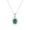 1.64 CT. Floral Halo Oval Emerald Pendant