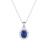 1.64 CT. Floral Halo Oval Sapphire Pendant