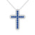 Blue Sapphire and White Sapphire Cross Pendant