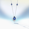 "ENDLESS BLUE" 5.41 Ctw. Pear Shaped Sapphire Necklace