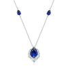 "ENDLESS BLUE" 5.41 Ctw. Pear Shaped Sapphire Necklace