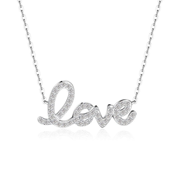 "Love" Moissanite Diamond Necklace Pendant