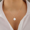 Engravable Mom Disc Moissanite Pendant Necklace