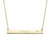Engravable Bar Necklace with Moissanite