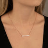 Engravable Bar Necklace with Moissanite